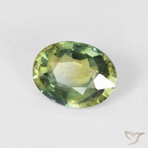 2.24 ct Green Sapphire Stone, Natural Sapphire in Oval Facet Shape for Sale