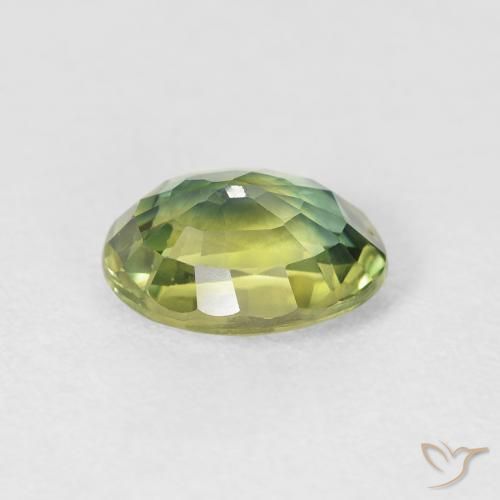 Sapphire Gemstone in 8.6 x 6.6 mm Size for Sale, Sapphire Stone in Warm Green Color
