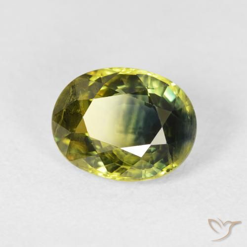 3.35 ct Multicolor Sapphire Stone, Natural Sapphire in Oval Facet Shape for Sale