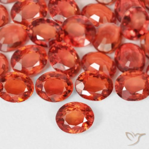 7.23 ctw Red Sapphire Gemstones, Sapphire Gems in Oval Facet Shape for Sale.