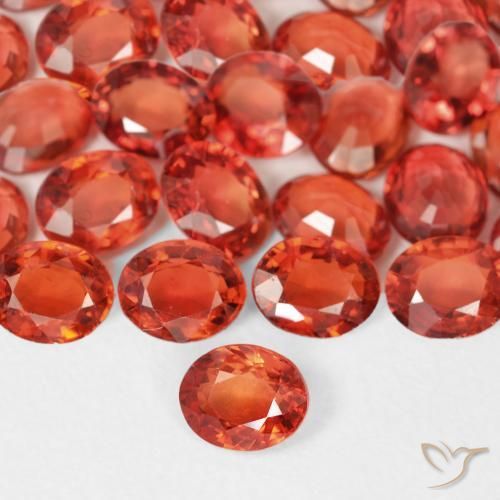 7.23 ctw Red Sapphire Stones, Natural Sapphire in Oval Facet Shape for Sale