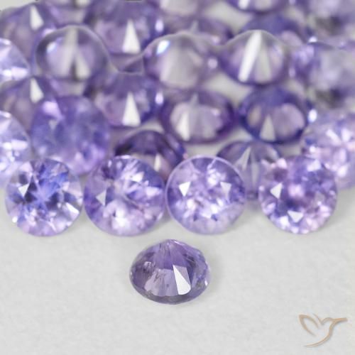 Sapphire Gemstones in 2.9 mm (calibrated) Size for Sale, Sapphire Stones in Pinkish Violet Color