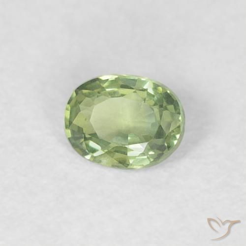 0.24 ct Green Sapphire Stone, Natural Sapphire in Oval Facet Shape for Sale