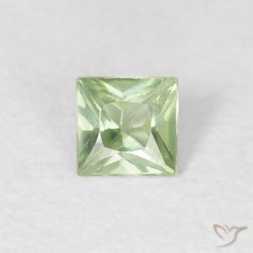 0.18ct Natural Very Light Green Sapphire, Square, VVS-VS