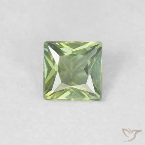 0.18ct Natural Warm Green Sapphire, Square, VVS-VS