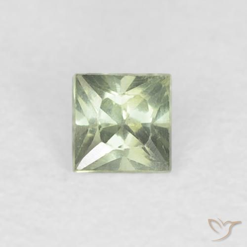 0.21ct Natural Light Green Sapphire, Square, VVS-VS