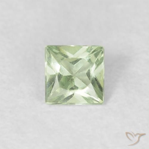 0.19ct Natural Very Light Green Sapphire, Square, VVS-VS