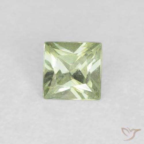 0.18ct Natural Very Light Sage Green Sapphire, Square, VVS-VS