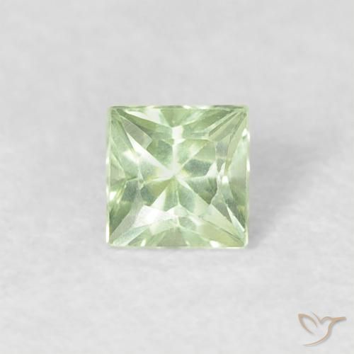 0.23ct Natural Very Light Sage Green Sapphire, Square, VVS-VS