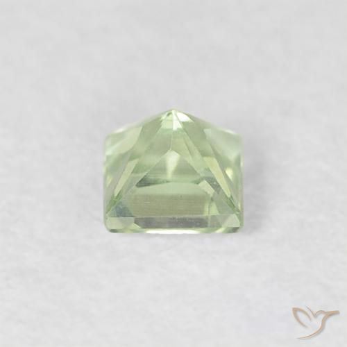 Sapphire Gemstone in 3 x 3 mm (calibrated) Size for Sale, Sapphire Stone in Very Light Sage Green Color
