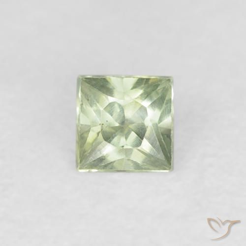 0.19ct Natural Very Light Green Sapphire, Square, VVS-VS
