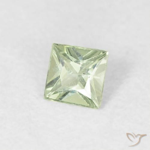 0.14 ct Green Sapphire Stone, Natural Sapphire in Princess-Cut Shape for Sale