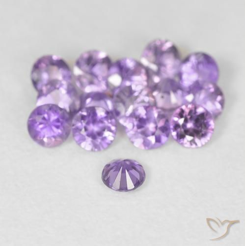 Sapphire Gemstones in 2.5 mm (calibrated) Size for Sale, Sapphire Stones in Pinkish Violet Color