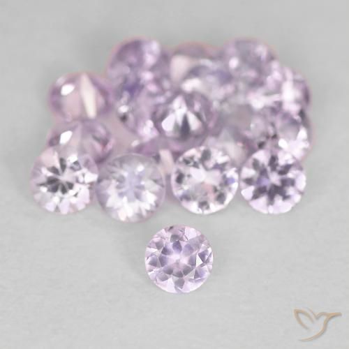 0.11ct Natural Very Light Pinkish Purple Sapphire, Round, VS