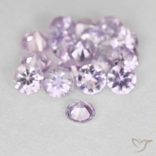 Sapphire Gemstones in 2.9 mm (calibrated) Size for Sale, Sapphire Stones in Very Light Pinkish Purple Color
