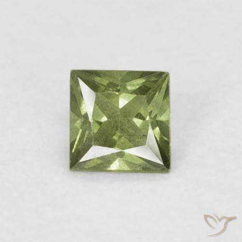 0.16ct Natural Medium Green Sapphire, Square, VS