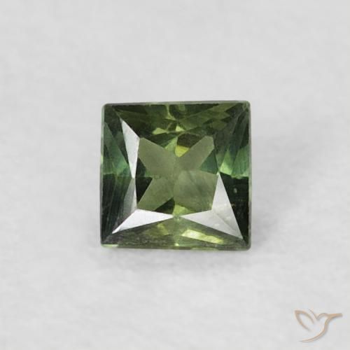 0.21ct Natural Deep Green Sapphire, Square, VS