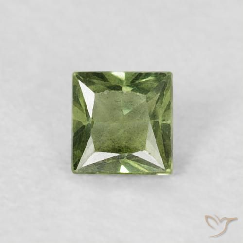 0.18ct Natural Light Forest Green Sapphire, Square, VS