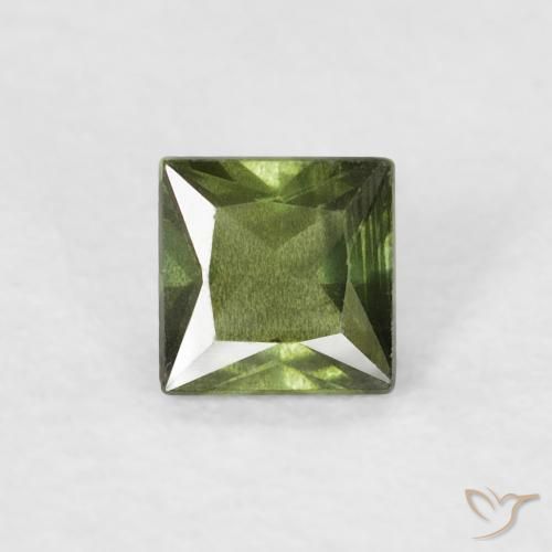 0.37ct Natural Warm Green Sapphire, Square, VS