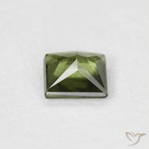 Sapphire Gemstone in 4 x 4 mm (calibrated) Size for Sale, Sapphire Stone in Warm Green Color
