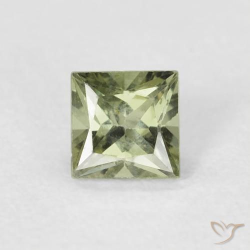 0.43ct Natural Medium Green Sapphire, Square, VS