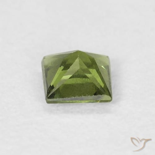 Sapphire Gemstone in 3.8 x 3.8 mm Size for Sale, Sapphire Stone in Medium Dark-Green Color