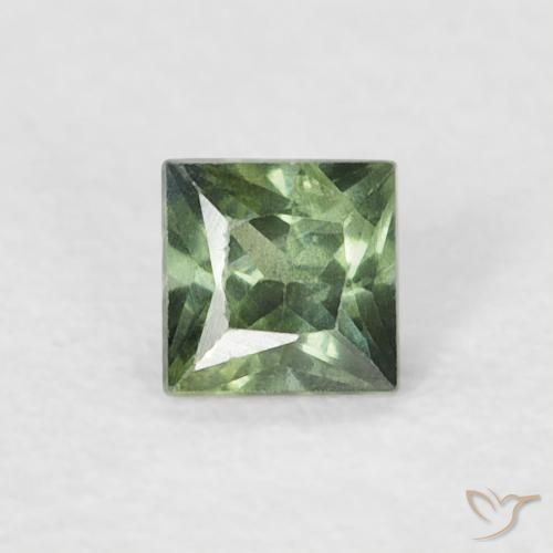 0.21ct Natural Light Forest Green Sapphire, Square, VS