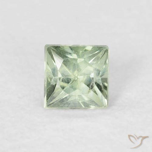 0.21ct Natural Light Sage Green Sapphire, Square, VS