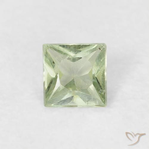 0.17ct Natural Very Light Sage Green Sapphire, Square, VS