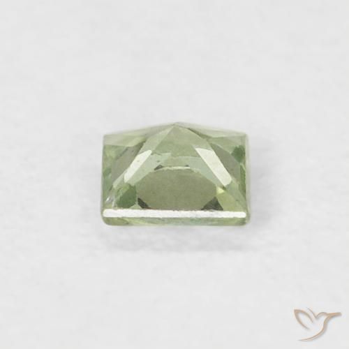 Sapphire Gemstone in 3 x 3 mm (calibrated) Size for Sale, Sapphire Stone in Very Light Sage Green Color