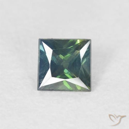 0.28ct Natural Medium Green Sapphire, Square, VVS-VS
