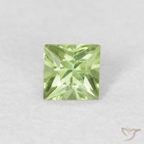 0.19ct Natural Light Lively Green Sapphire, Square, VVS-VS