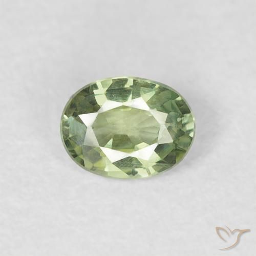 0.27ct Natural Yellowish Green Sapphire, Oval, VVS-VS