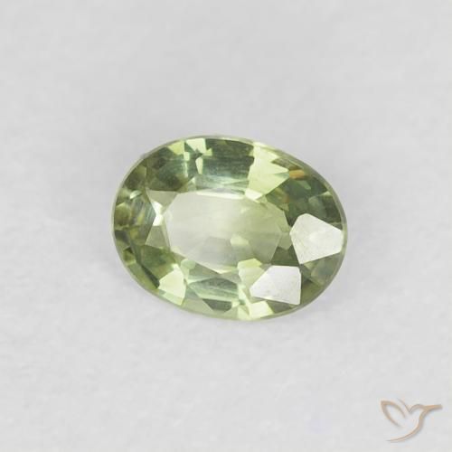 0.27 ct Green Sapphire Stone, Natural Sapphire in Oval Facet Shape for Sale