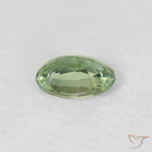 Sapphire Gemstone in 4.5 x 3.4 mm Size for Sale, Sapphire Stone in Yellowish Green Color