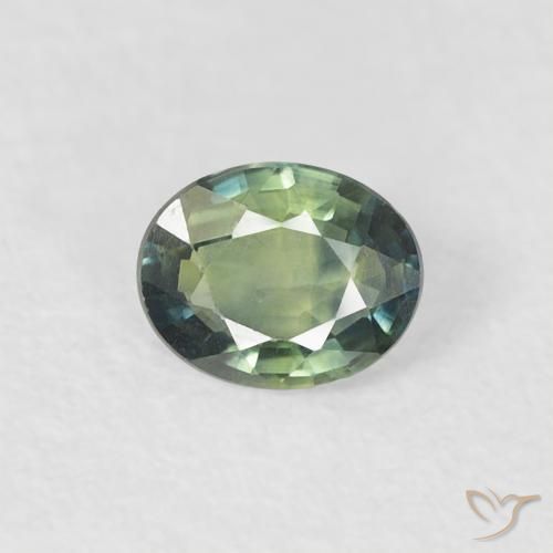 0.30ct Natural Medium Blue Green Sapphire, Oval, VVS-VS