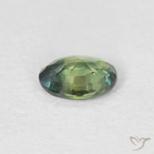 Sapphire Gemstone in 4.6 x 3.7 mm Size for Sale, Sapphire Stone in Medium Blue Green Color