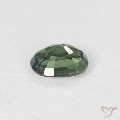 Sapphire Gemstone in 4.4 x 3.6 mm Size for Sale, Sapphire Stone in Grayish Green Color