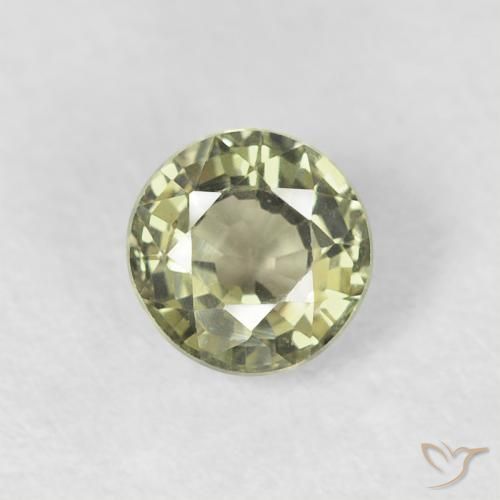 0.57ct Natural Medium Green Sapphire, Round, VVS-VS