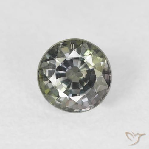 0.59ct Natural Grayish Green Sapphire, Round, VVS-VS