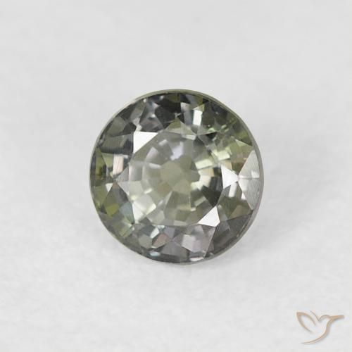 0.59 ct Green Sapphire Stone, Natural Sapphire in Round Facet Shape for Sale