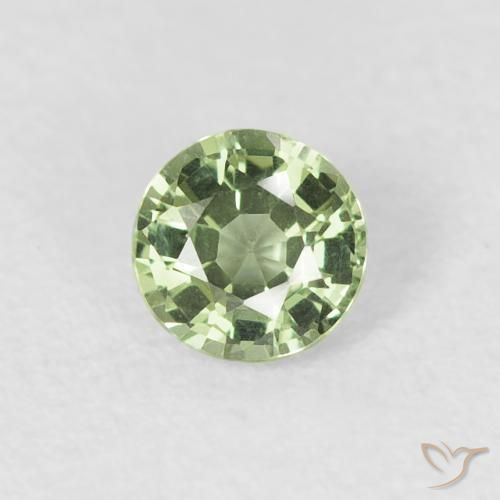 0.42ct Natural Light Sage Green Sapphire, Round, VVS-VS