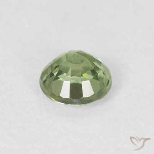 Sapphire Gemstone in 4.2 mm Size for Sale, Sapphire Stone in Light Sage Green Color