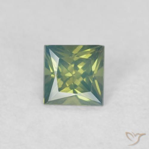 0.30ct Natural Deep Green Sapphire, Square, VVS-VS