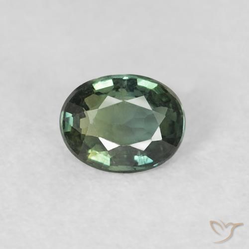 0.35ct Natural Grayish Green Sapphire, Oval, VVS-VS