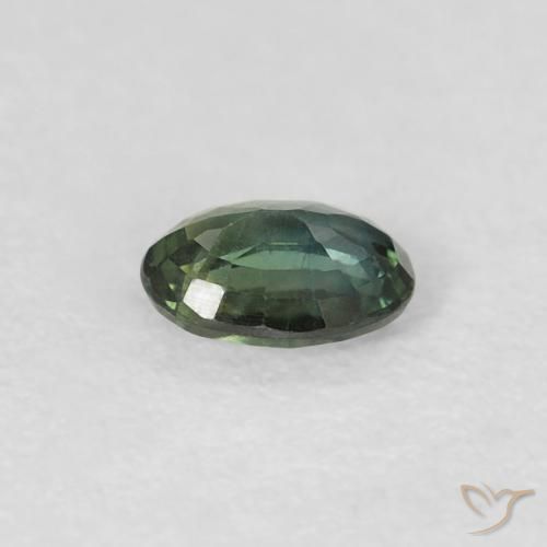 Sapphire Gemstone in 4.8 x 3.8 mm Size for Sale, Sapphire Stone in Grayish Green Color