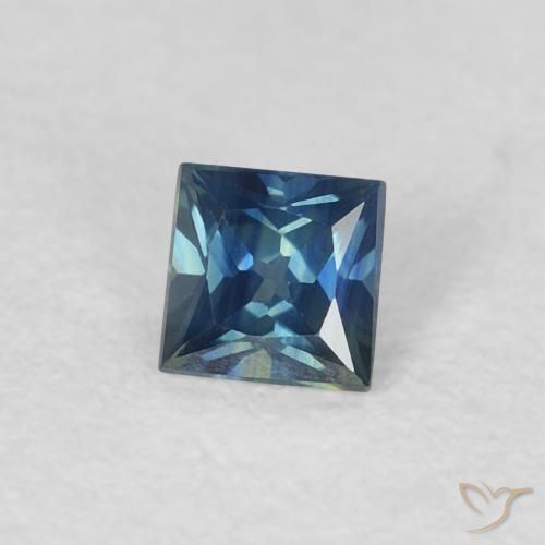 0.29 ct Blue Sapphire Stone, Natural Sapphire in Princess-Cut Shape for Sale