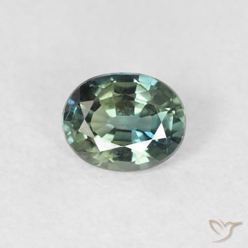 0.42ct Natural Blue-Green Sapphire, Oval, VVS-VS