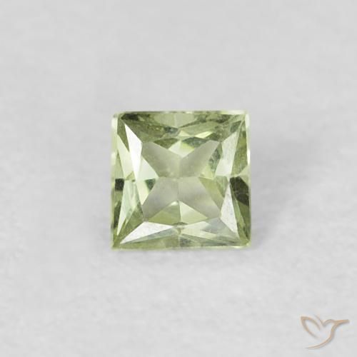 0.17ct Natural Pale Pear Green Sapphire, Square, VVS