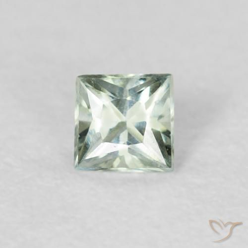 0.19ct Natural Bluish Green Sapphire, Square, VVS